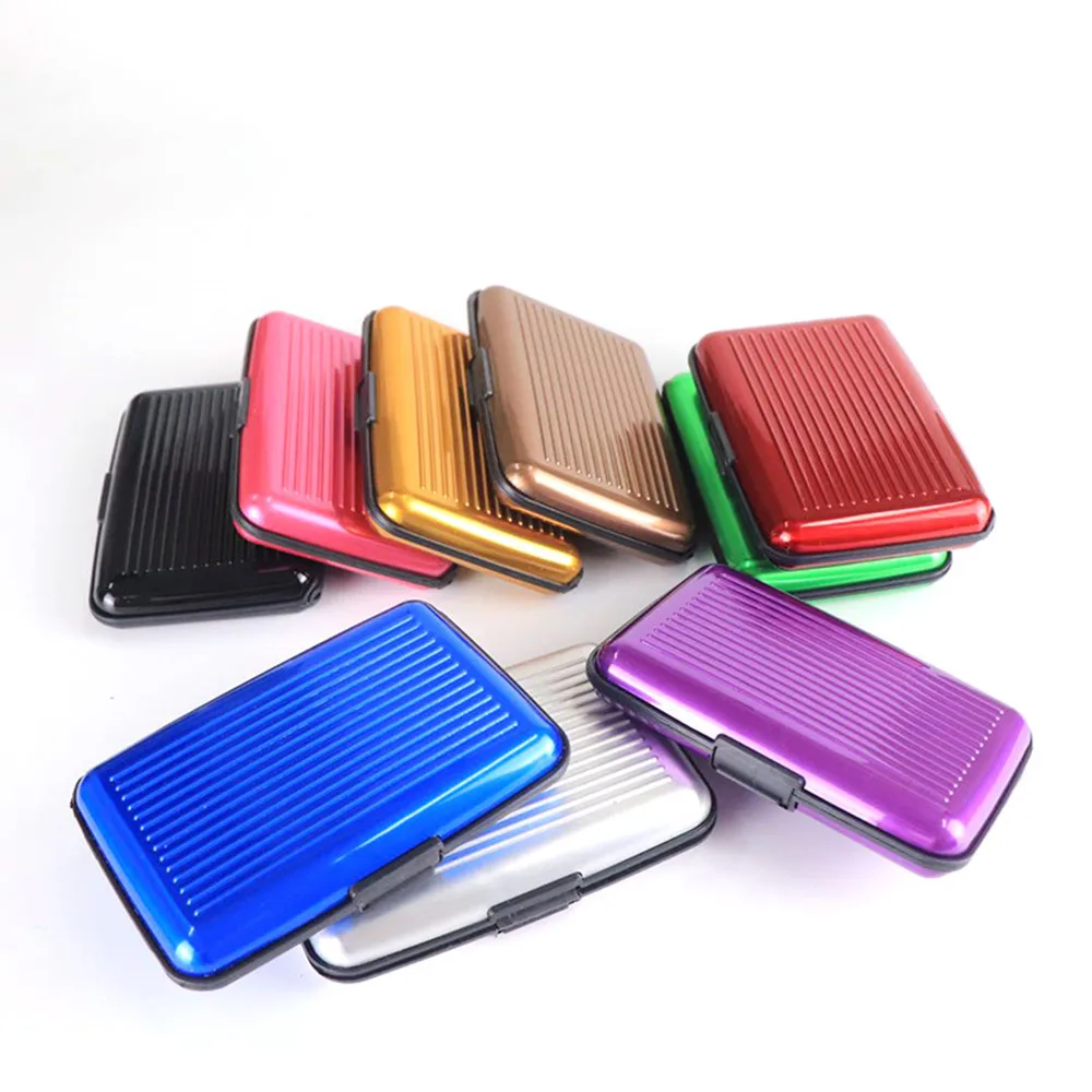 Waterproof Anti-magnetic Metal ID Credit Card Wallet Holder Purse Case Blue 17
