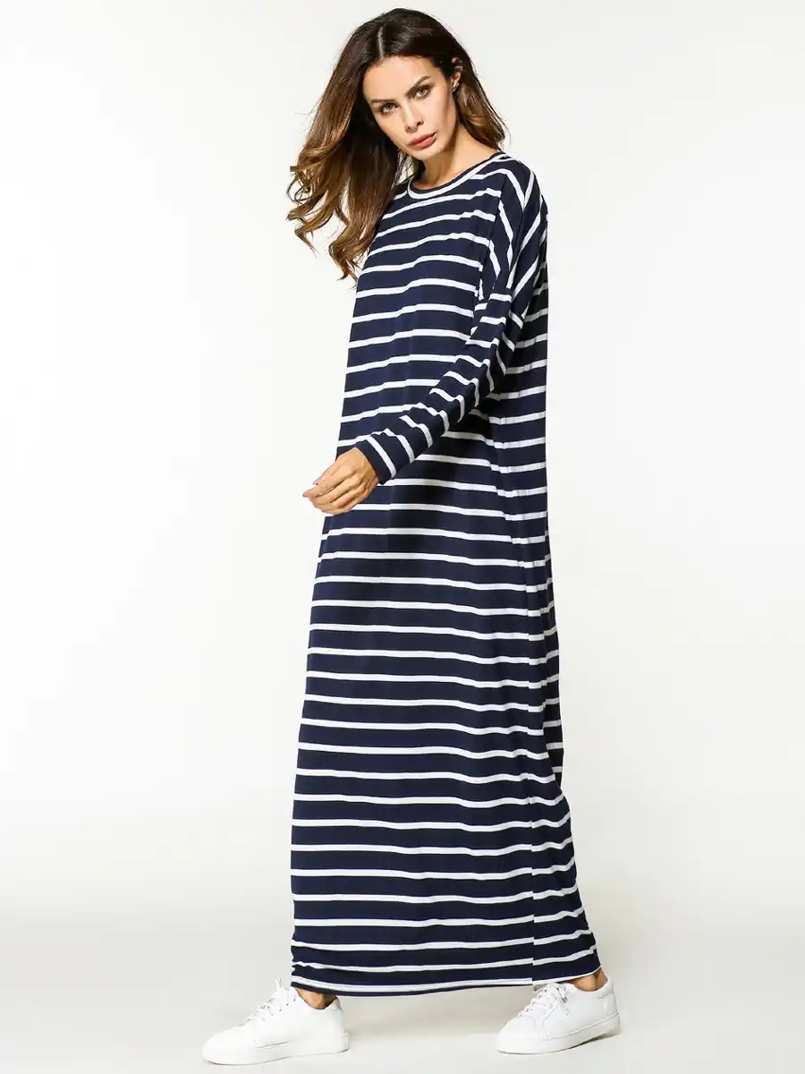 Femme Robe 2020 Women Ethnic Striped Long Dress Muslim Evening Hijab Dress Gamis Muslim Wanita Arabic Turkey Islamic Abaya Dress Aliexpress