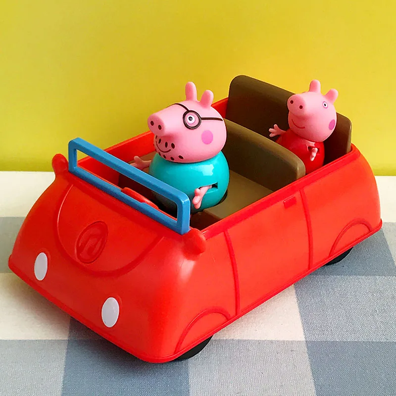 Подлинная Свинка Пеппа школьный автобус с фигурой Пеппа и мисс кролик детский игровой дом игрушки Дети День рождения Рождественская игрушка, подарок