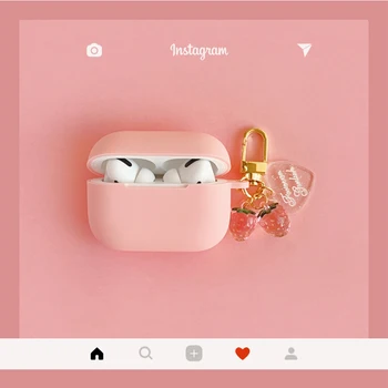 

Cute Korean Crystal Strawberry Case for Apple Airpods Pro Case Bluetooth Wireless Earphone Cover for AirPods 3 Case Accessories