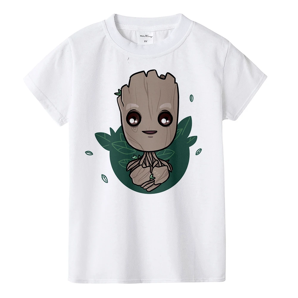 Детская футболка с рисунком из мультфильма «Холодное дерево»; летняя Забавная детская футболка с надписью «I AM GROOT»; крутые топы для мальчиков и девочек - Цвет: 9636