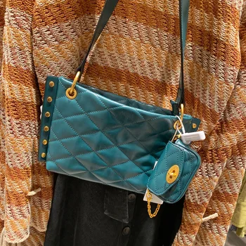 

Lingge Retro Rivet Bag Messenger Women's Bag 2020 New Spring Messenger Bag Large Capacity Casual Totes Women Purse and Handbags