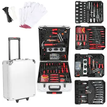 

725Pcs Household Tool Set General Hand Tool Kit with Aluminum Toolbox Case Combination Hammer Socket Wrench Screwdriver HWC
