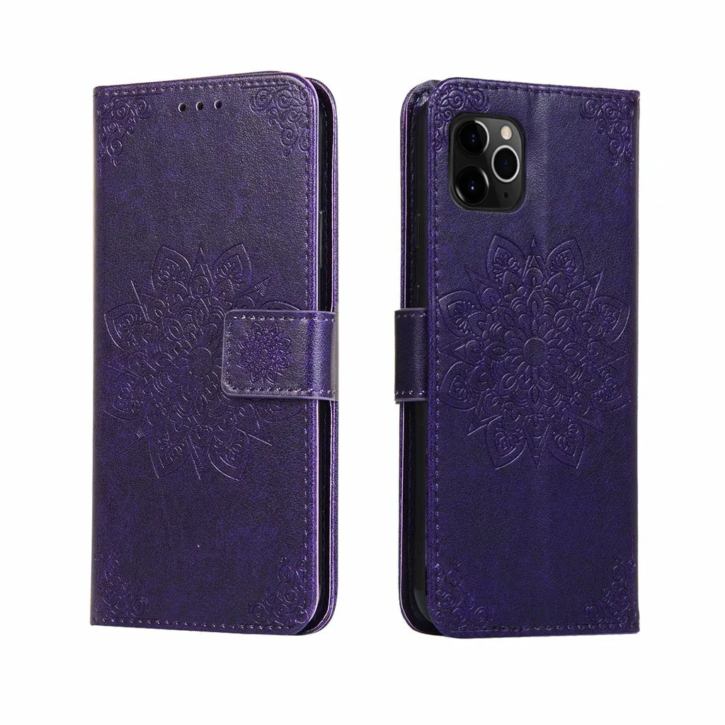 BK Кожаный чехол-бумажник s для Iphone 11 Pro MAX 6,5 дюймов Магнитный откидной Чехол с подставкой и отделением для карт - Цвет: BK