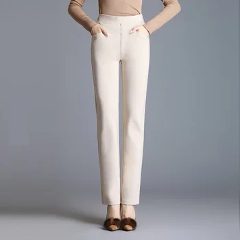 

2020 new spring autumn women's casual pants fashion high waist stretch Elastic waist straight women trousers 168