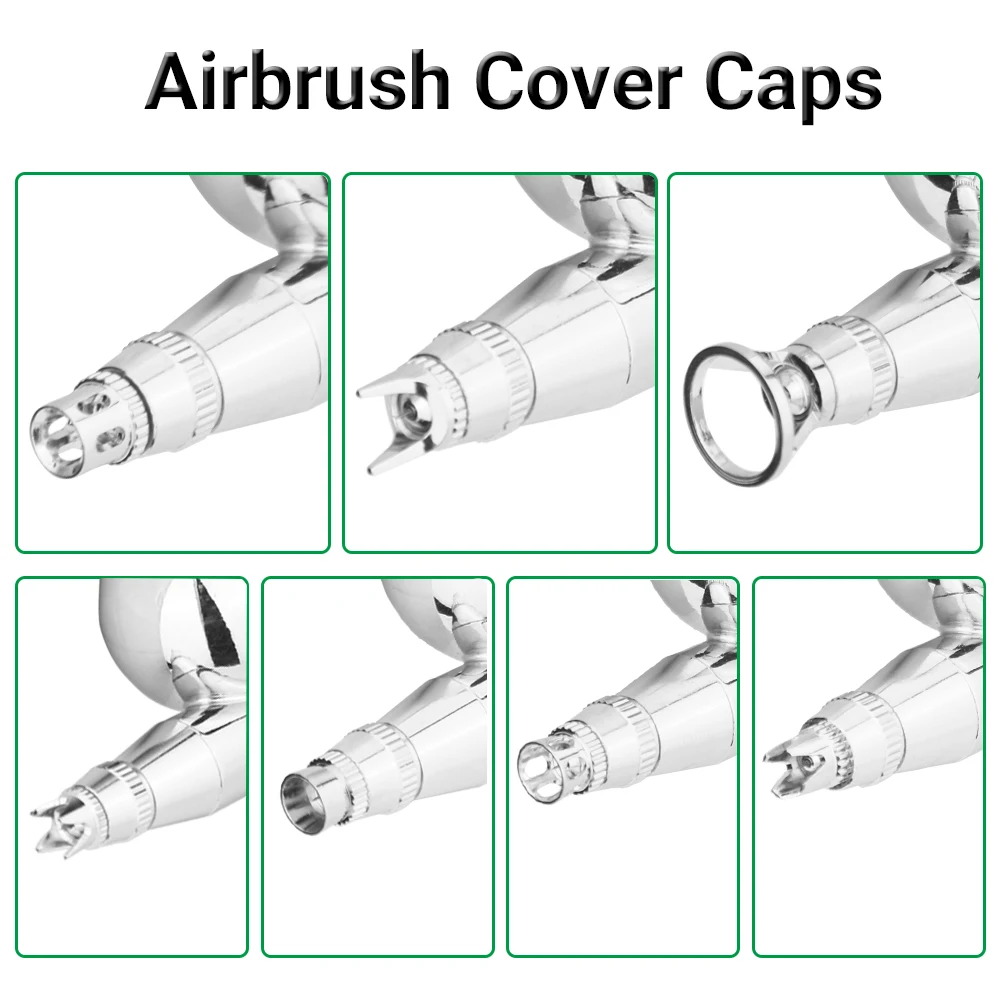 Airbrush Cover Cap Accessory Crown/ Tomahawk/ hollow condensing/distance Shape Air Brush Fan Caps Closed/ Spatter Cap 2