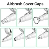 Airbrush Cover Cap Accessory Crown/ Tomahawk/ hollow condensing/distance Shape Air Brush Fan Caps Closed/ Spatter Cap 2