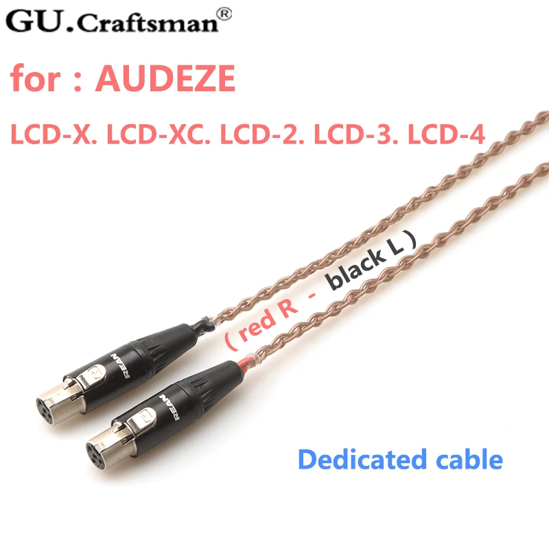 GUcraftsman 6N OCC медь для AUDEZE LCX-X LCD-XC LCD2 LCD3 LCD-4 4Pin XLR 2,5/4,4 мм Баланс наушников кабель обновления