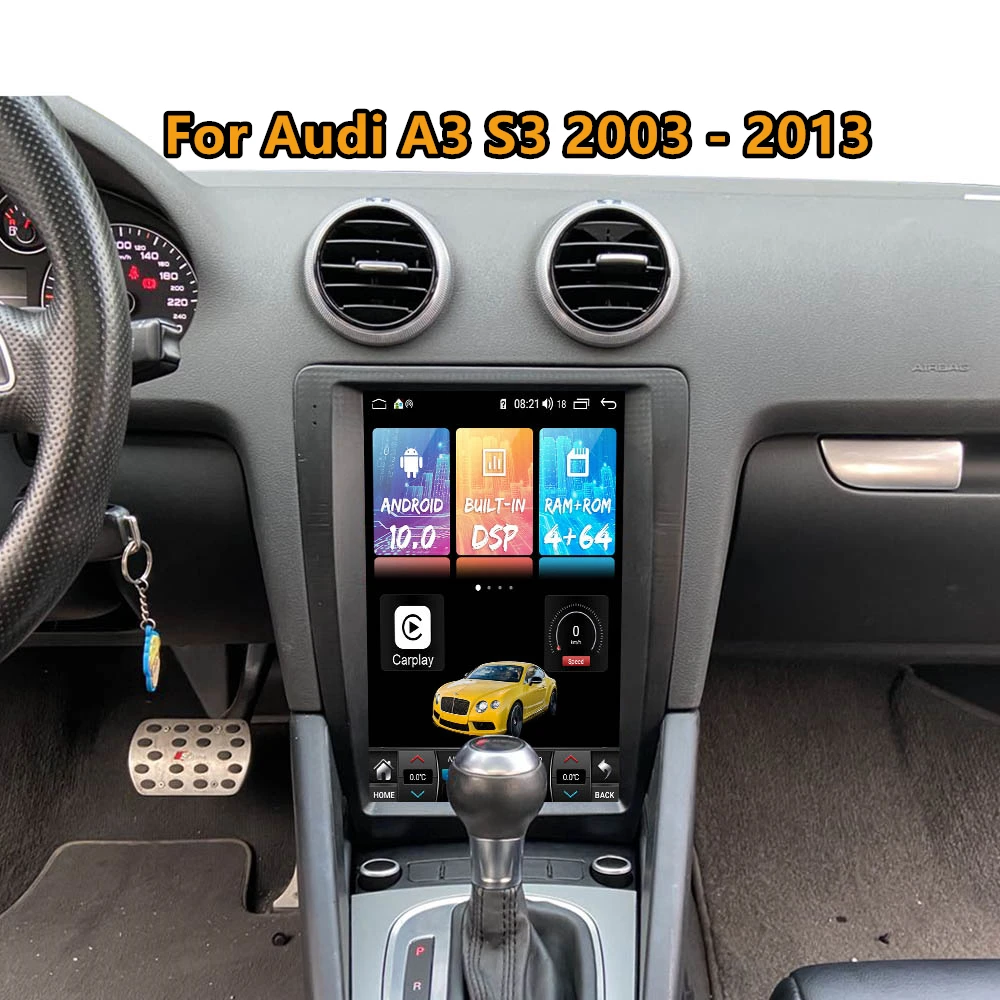 

For Audi A3 8P S3 Android radio 2003 2010 2011- 2013 Car Multimedia Player PX6 tesla Stereo Audio autoradio GPS Navi Head unit