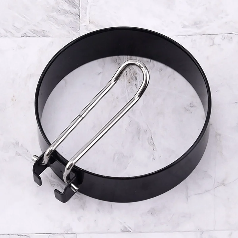 

Stainless Steel Fried Egg Model Pancake Ring Perfect Round Frying Mold with Handle Anti-scalding Kitchen Tool