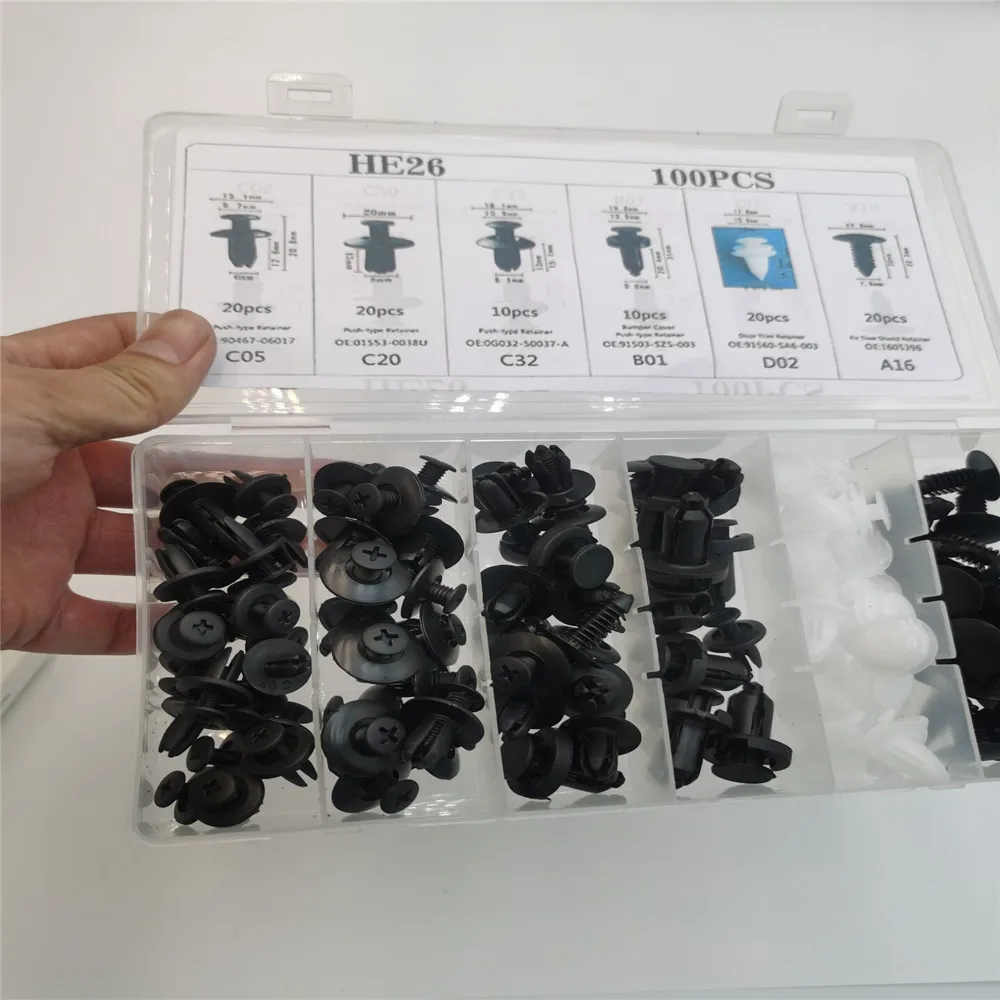 100pcs Auto Fastener Clip For Peugeot RCZ 206 207 208 301 307 308 406 407  408 508 2008-6008