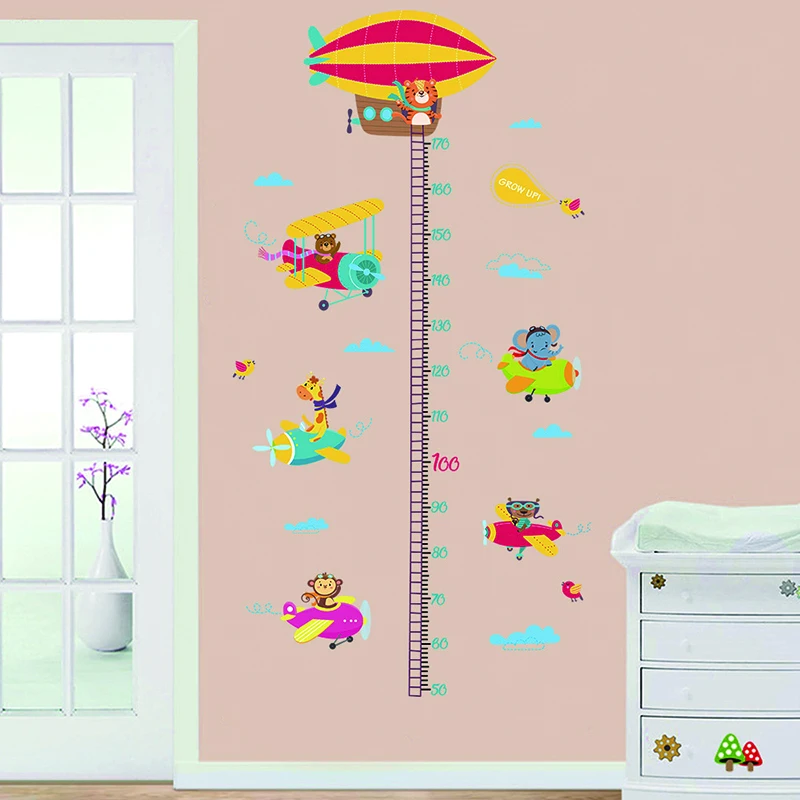 Наклейки на график роста детей, Мультяшные наклейки для измерения высоты, наклейки на стену, декор для детской комнаты, наклейки на стену