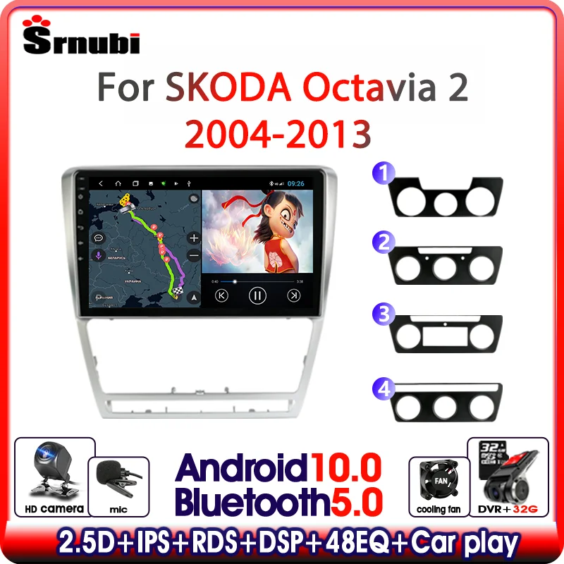 Автомагнитола Srnubi Android 10 для Volkswagen Skoda Octavia 2 A5 2004-2013 мультимедийный видеоплеер