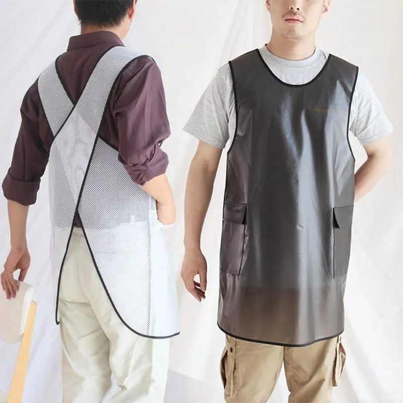 Transparent Water and Oil Resistant Kitchen Apron Professional Chef Apron for Housewives Men Women TN88