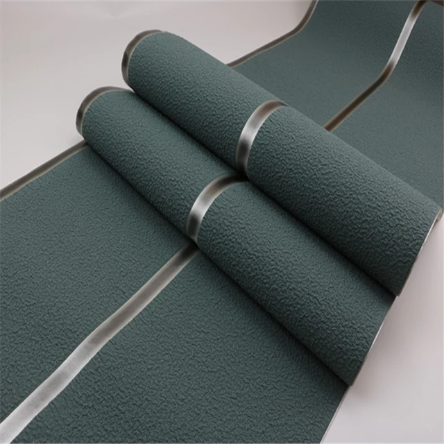 9.5m Roll Modern Deerskin Velvet Wallpaper Non-woven Fabric 3D Stripe Living Room Bedroom TV Background Wall Stickers 90105