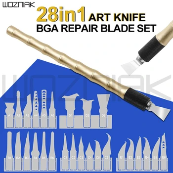 

28 in 1 Mobile Phone BGA IC Chip Repair Blades Kit for iPhone CPU Remover Logic Board NAND Flash Repair Tools
