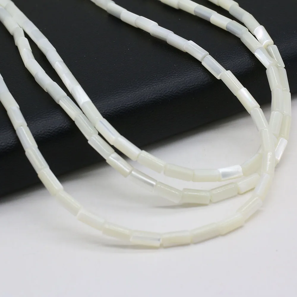 

Natural Freshwater White Shell Bead Long Cylindrical Shape Exquisite Beaded For Jewelry Making DIY Bracelet Necklace Accessories
