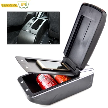 

Car Arm Rest Support Storage Box Tray Center Centre Console Armrest Leather For Peugeot 307