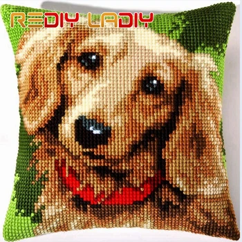 

Cross Stitch Cushion Cover Cat In Garden Sofa Pillow DIY Chunky Cross-Stitch Kits 100% Acrylic Yarn Pillow Case Hobby & Crafts