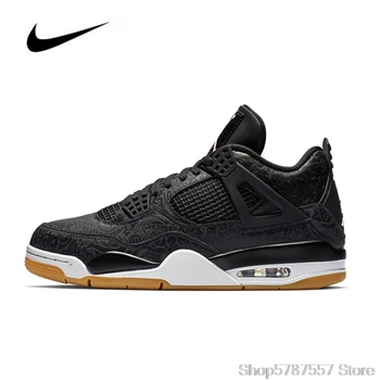 

Nike Air Jordan 4 Black Laser Men's Basketball Shoes Original High Top Jordan Sneakers Basketball Shoes Men Unisex Women
