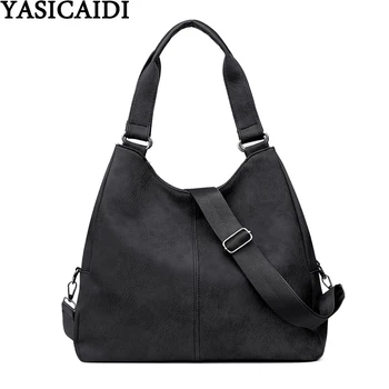 

YASICAIDI High Quality Soft PU Handbag Casual Tote Female Shoulder Bag Large Capacity Zipper Purse Crossbody Bags For Women 2019