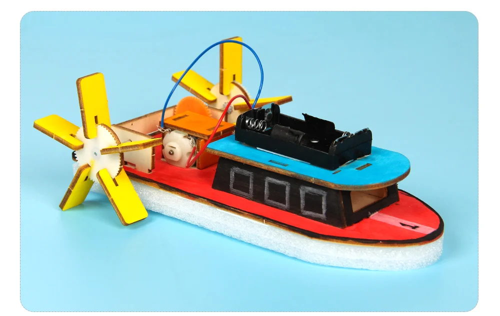 Kids DIY Electric Motor Boat Wooden Science Model Kit Primary ...