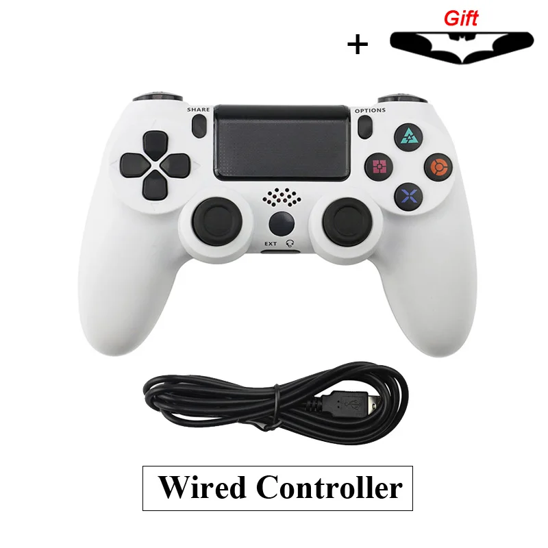 Bluetooth беспроводной/проводной джойстик для PS4 контроллер подходит для mando ps4 консоль для Playstation Dualshock 4 геймпад для PS3 - Цвет: White with wired
