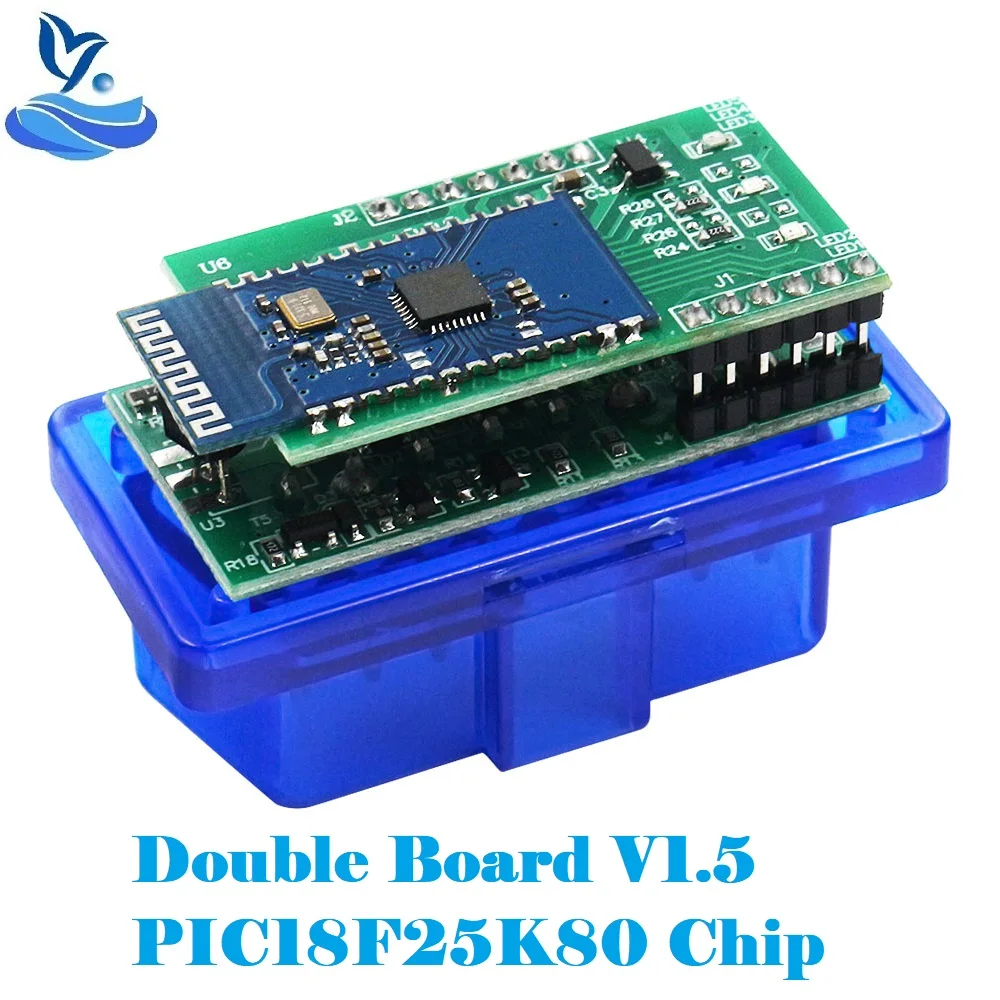 Автомобильный диагностический сканер ELM 327 с двойной печатной платой Bluetooth