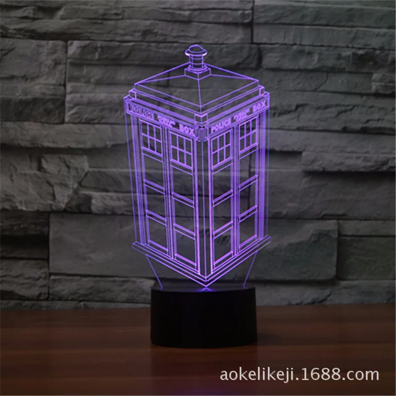 

2019 New Style Phone Booth 3D Lamp Colorful Touch Control LED Visual Gift Decoration Atmosphere Lamp 3492