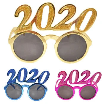 

2020 New Year Eyeglass Funny Glitter Eyewear New Year's Eve Party Glasses Photo Prop For Happy New Year Party