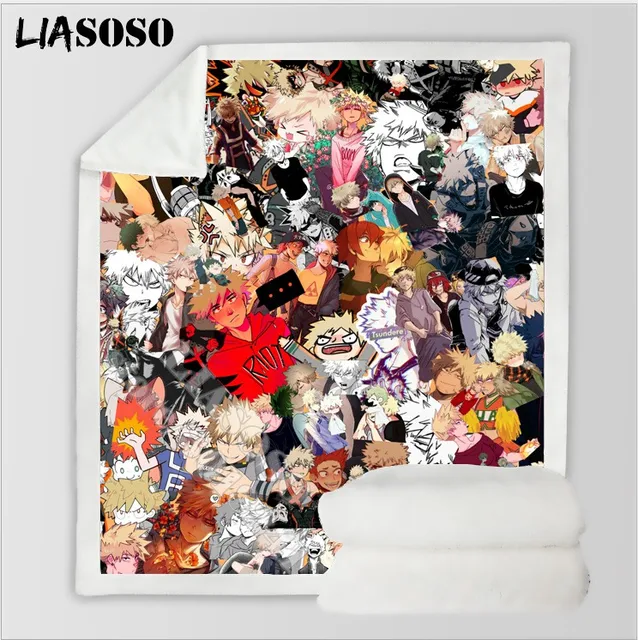 My Hero Academia Blanket 3D Print Anime Adult Fleece Quilt Teens Travel Sofa Keep Warm Child Throw Plush Blankets Bedspread B13 15