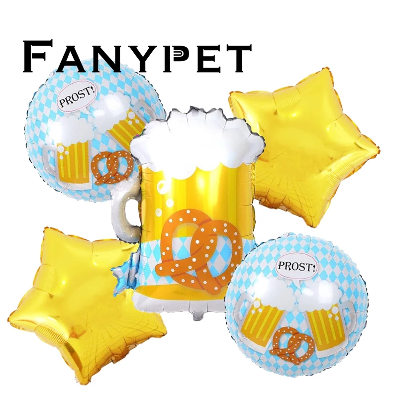 

Aluminum Foil Balloons for Birthday Party Decoration, Beer Shape, Large Beer Bottle Balloons, Round, 18 Inch, 1 Set, 5 Pcs