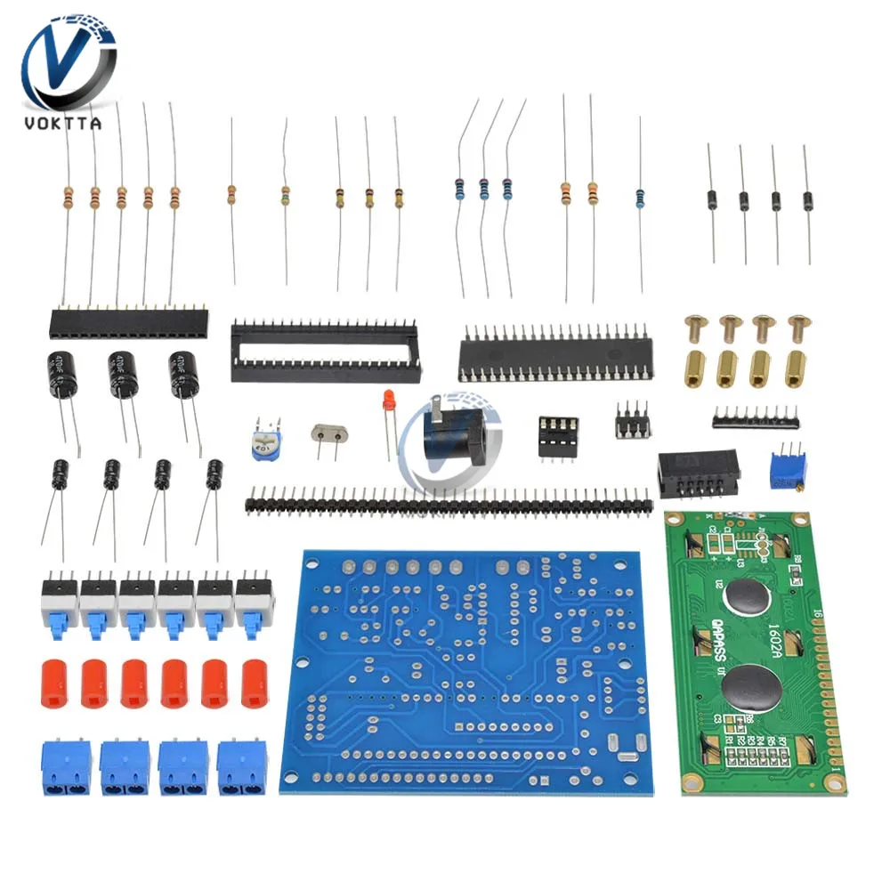 Capacitor Tester DIY Kit Set Digital LCD Display Inductance Meter Frequency Component Tester 0.1μH-1H Component Tester Capacitor 6