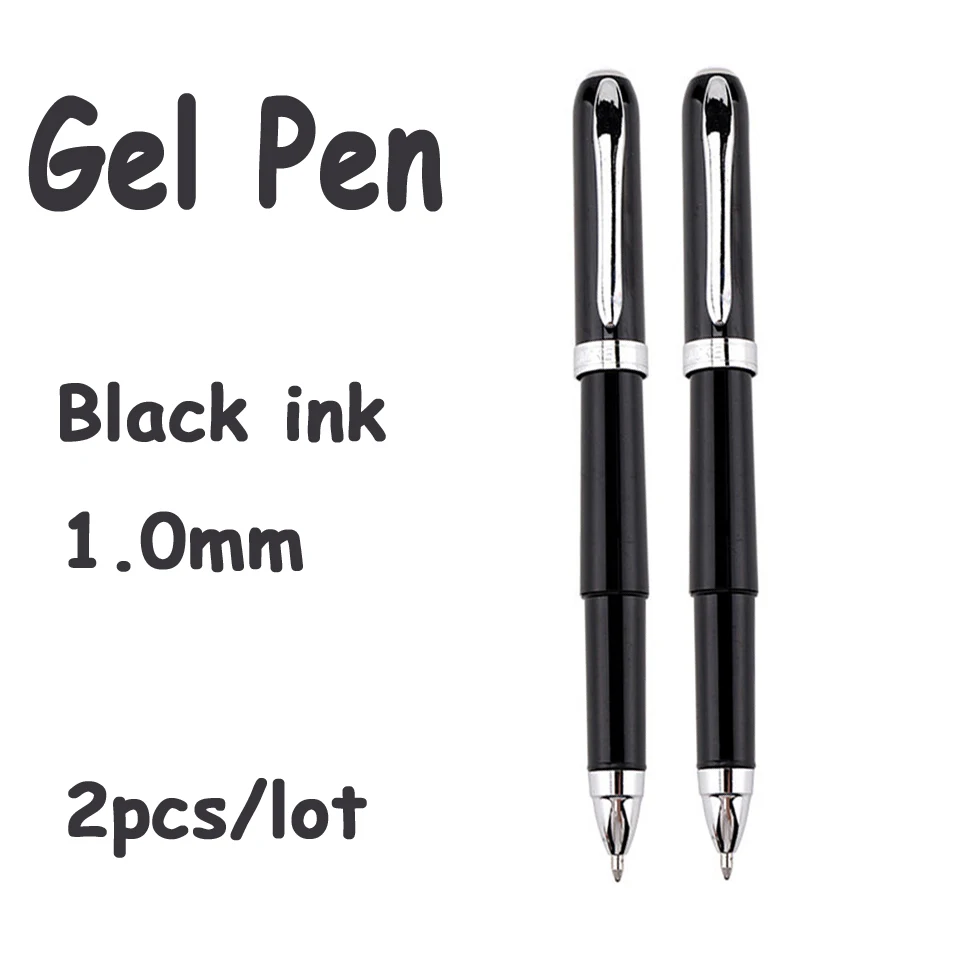 2pcs-1.0mm Гелевая ручка 0,5-0,7-1,0 мм перо Шариковая ручка большой емкости с большими чернилами для письма супер гладкая ручка для офиса и школы - Цвет: 2pcs-1.0mm