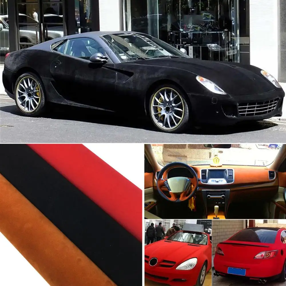 

30*152CM Premium Quality Velvet Suede Fabric Material Car Wrap Sticker Self Adhesive Film for Auto Interior/Exterior Car Styling