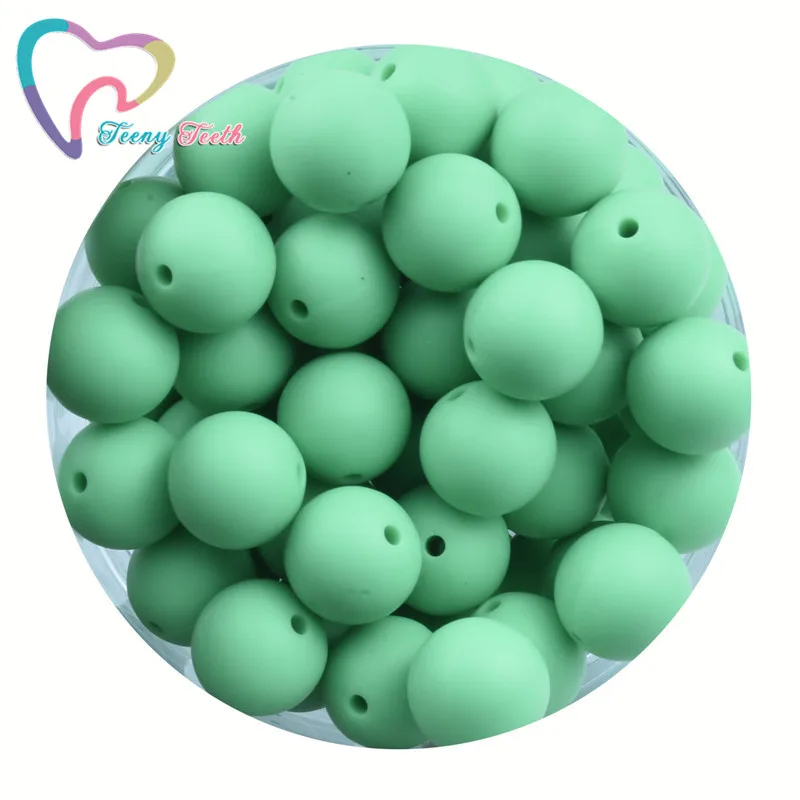

100PCS Kelly Green 9-19MM Perle Silicone Beads Teether DIY Baby Teething Toys Nursing Gifts Mordedor Silicona Bebe Baby Products