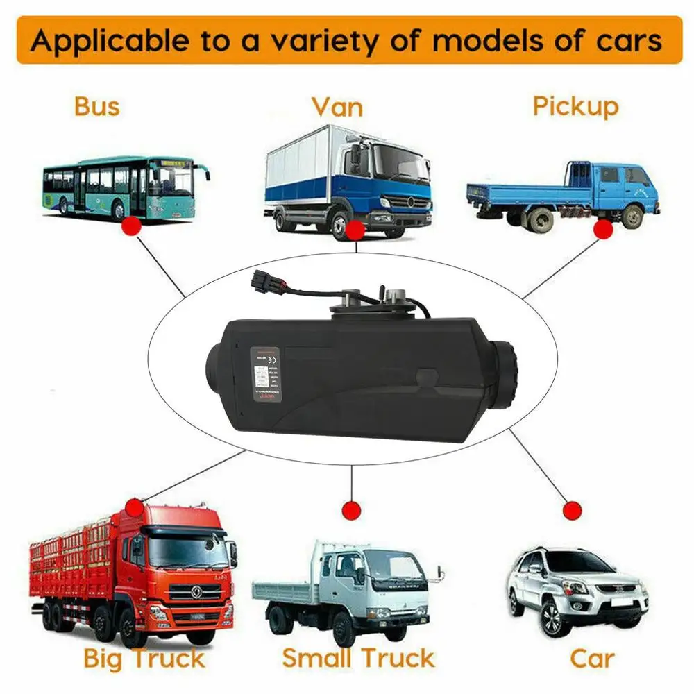 12 В 2 кВт/3 кВт/5 кВт/8 кВт подогреватель воздуха, дизель-нагреватель стояночный нагреватель воздушный обогреватель автомобильный Грузовик Лодка Универсальный Дизельный подогреватель воздуха черный