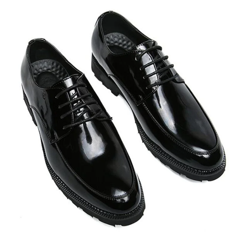 

2019 New Genuine Leather Men's Dress Shoes Handmade Office Business Wedding Black Luxury Lace Up Formal Oxfords Mens Shoes