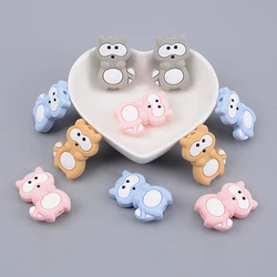 Bebê mordedor silicone contas raccoon bpa livre grau alimentício silicone cuidados diy chupeta corrente pingente acessórios do bebê dentição brinquedos