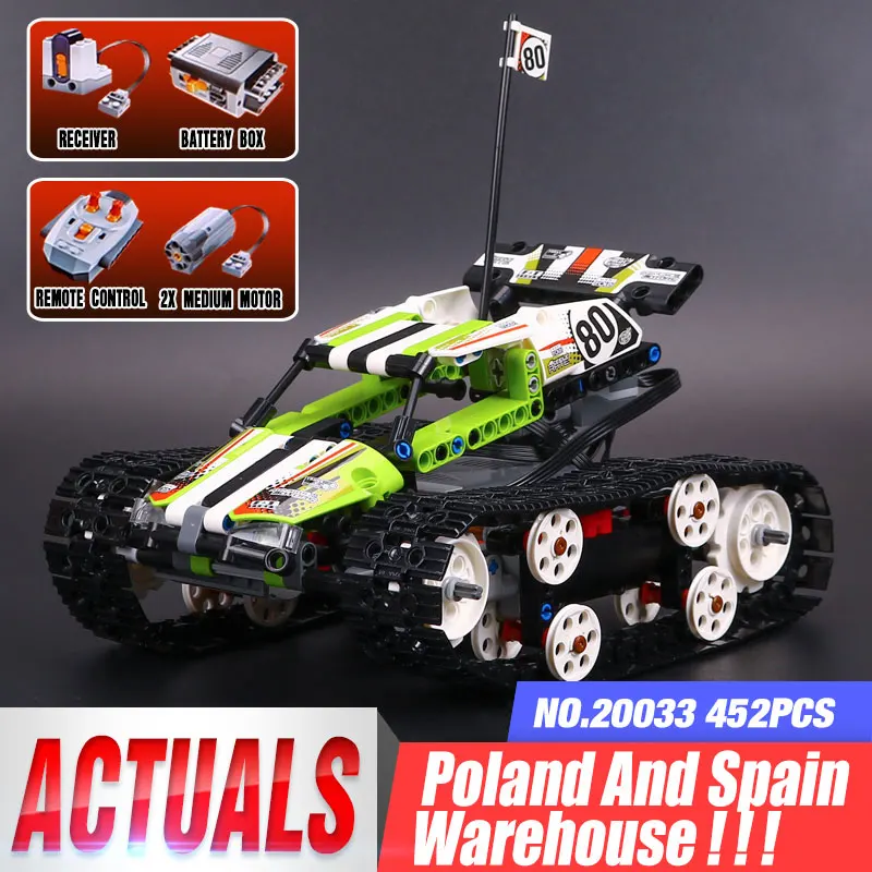 20033 Technic игрушки с дистанционным управлением для автомобиля, совместимые с 42065 RC гусеничная модель гонщика, строительные блоки, кирпичи, детские игрушки, подарки