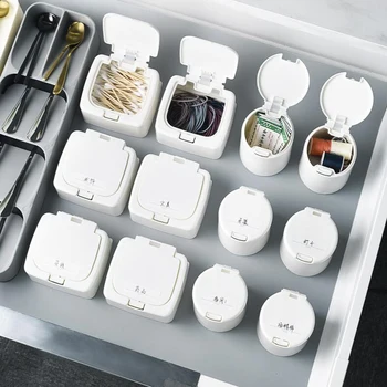 

Press Type Storage Box Cosmetic Organizer Cotton Swab Cotton Pad Plastic Box Mini Small Items Storage Classification Dustproof