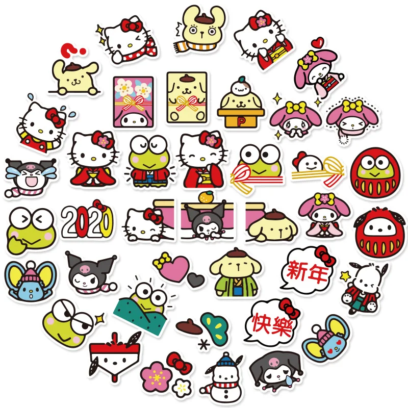NEW Hello Kitty Sanrio My Melody Bunny 40 Mini Stickers in Case NEW