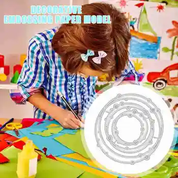 

3D Spotty Line Circle Nesting Frame Metal Cutting Dies For DIY Scrapbooking Album Decorative Embossing Craft Dies Cut