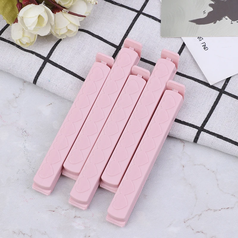 5 pcs Pink 5 шт./лот для хранения еды, закусок, уплотнительное уплотнение, зажимы для сумки, уплотнитель, зажим для сумки для еды, зажимы для кухонных инструментов, для домашней еды, закрывающийся зажим, уплотнение - Цвет: 5 pcs Pink