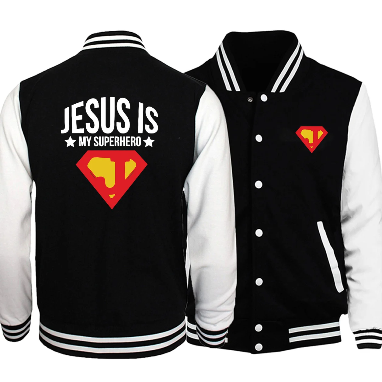 Новинка, лидер продаж, зимняя мужская куртка с надписью Jesus Is My Super Hero, уличная одежда, мужская куртка, бейсбольная куртка Bmber, модная куртка с капюшоном