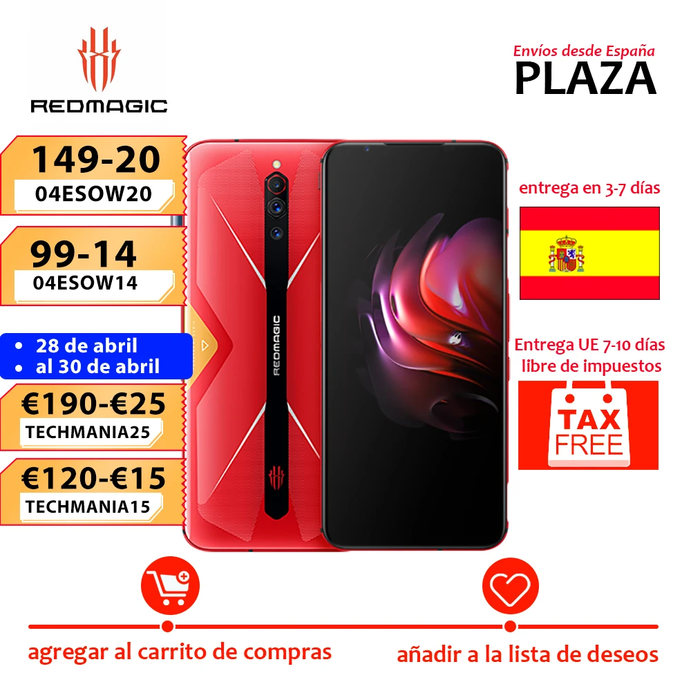 Original ZTE nubia Red Magic 5G Professional ESport Game Mobile Phone 4500mAh Barttery Snapdragon 865 Android 10 Redmagic 5G