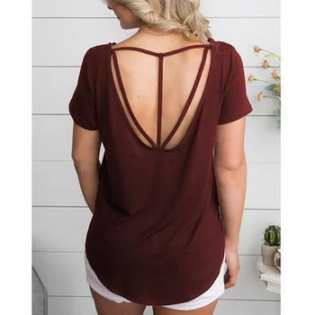 

2019 Summer Pullover Short Sleeve Round Neck Loose Women's T-Shirt