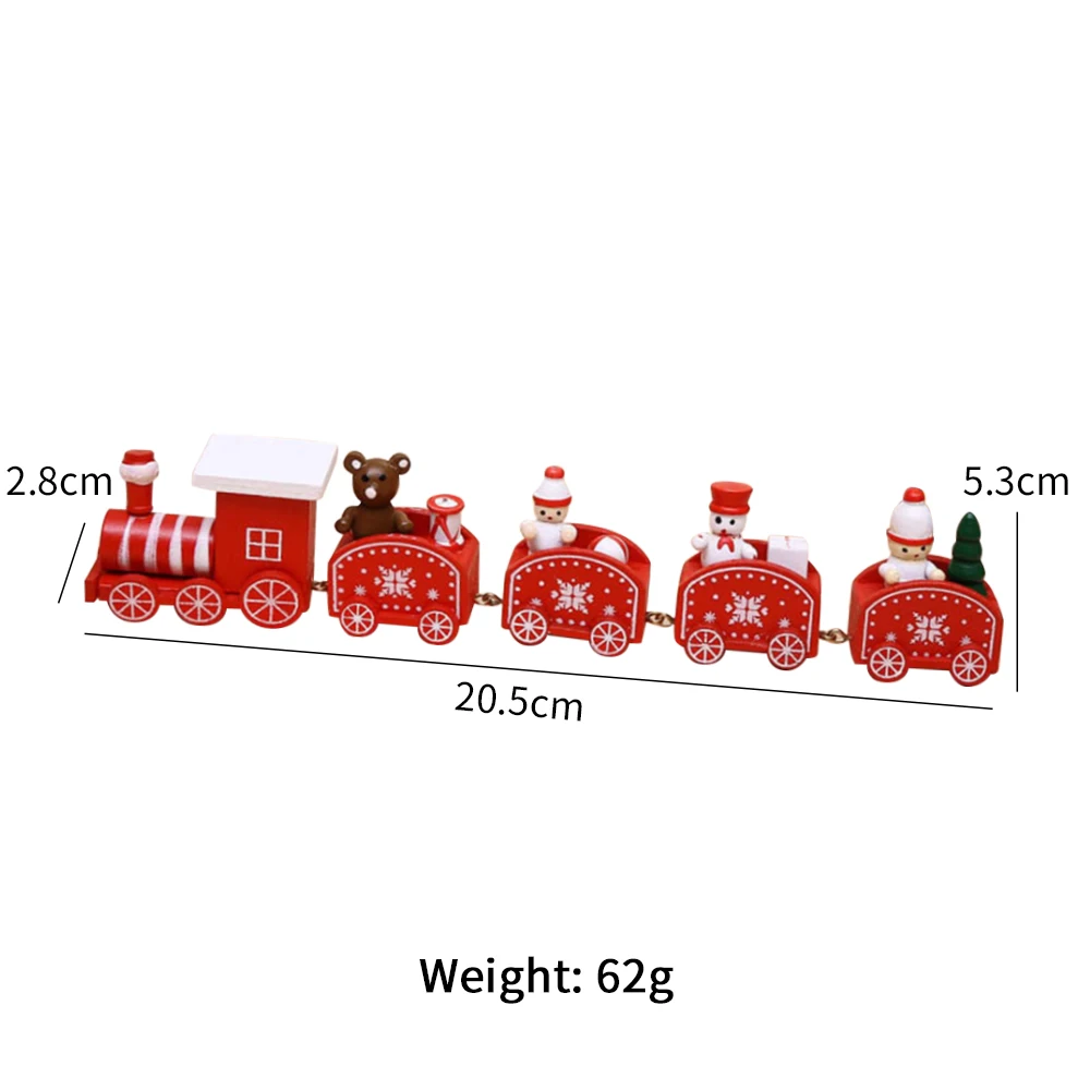 Mini Wood Christmas Train Decoration Gift Christmas Train Sets Wooden Train Model Vehicle Toys New Year Xmas For Children