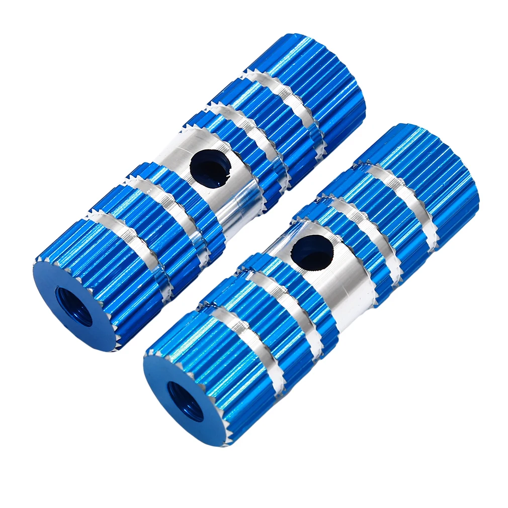 blue 1 пара алюминиевых нескользящих педалей для велосипеда, передняя задняя ось, подножки для ног, рычаг, цилиндр, ракетная пусковая установка, велосипедные аксессуары - Цвет: blue