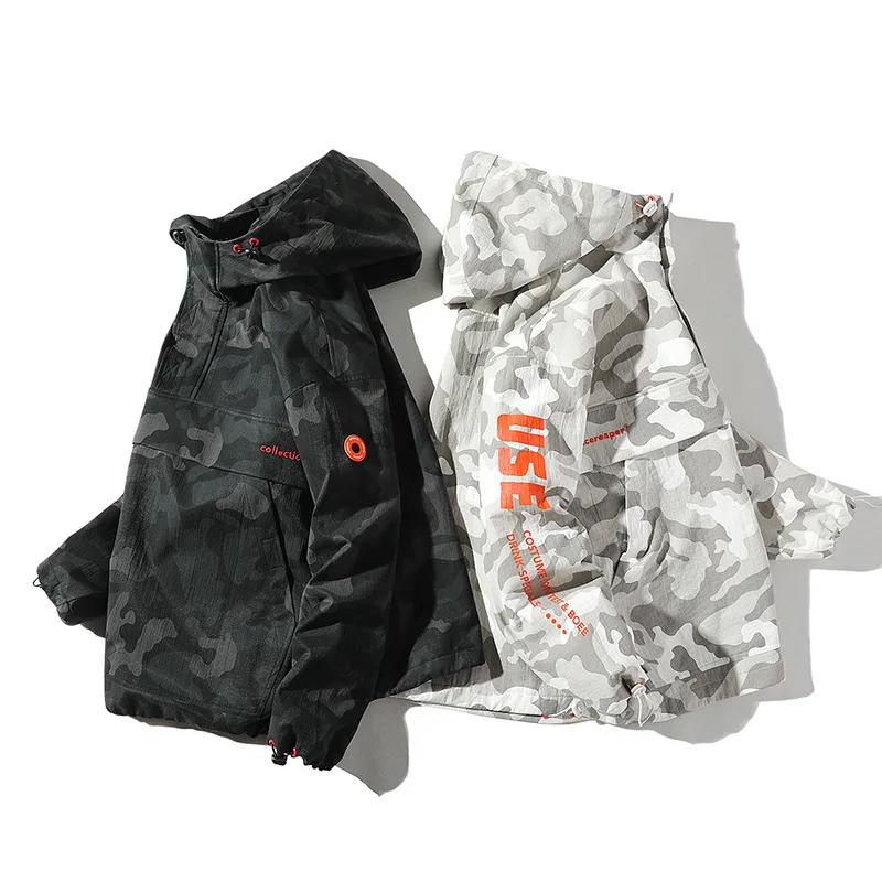 

2019 New Style Military-Style Camouflage Jacket Men's Hoodie Fashion Printed Loose-Fit Sweater Casual MEN'S Coat